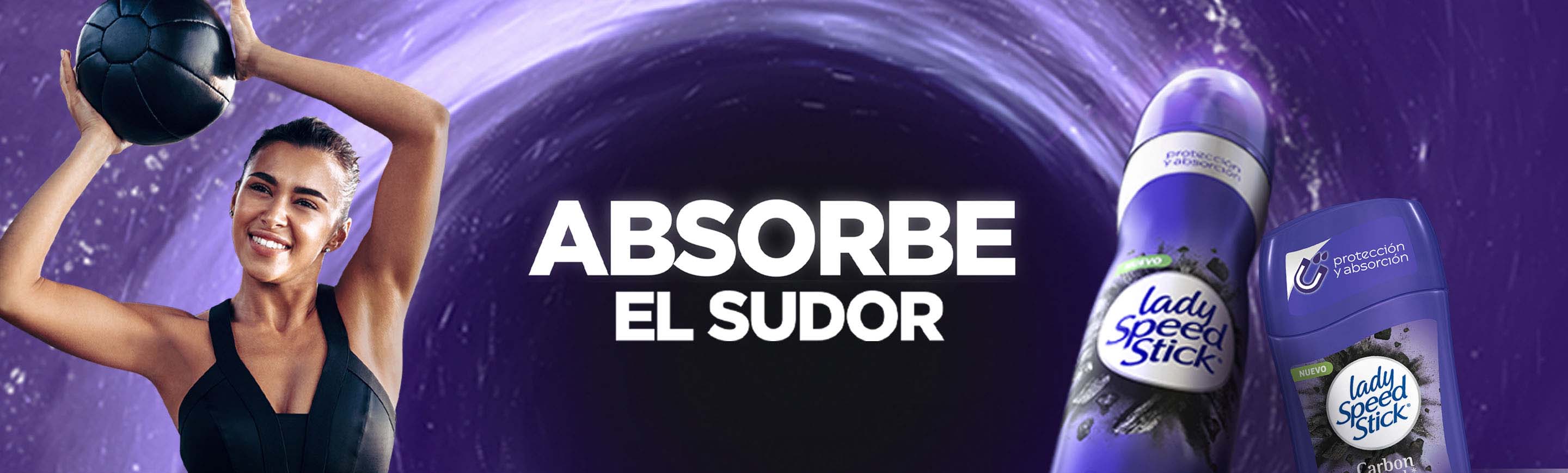 Desodorante Lady Speed Stick absorbe el sudor